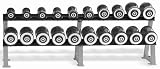 Hampton Fitness Club Set Eclipse Chrome Dumbbells: Includes 20 Pair Dumbbells (5-100 in 5 lb. increments), Rack Included (Commercial Grade)