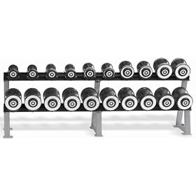 Hampton Fitness Club Set Eclipse Chrome Dumbbells: Includes 10 Pair Dumbbells (5-50 in 5 lb. increments), Rack Included (Commercial Grade)