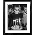 Little Girl Blowing Out Her Candles on Her Birthday Cake Framed Art Poster Print by Robert W. Kelley, 27x33