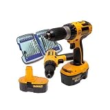 Dewalt 18 Volt Drill Kit: DC725KA 18 Volt Combi Drill, DC759N 18 Volt Drill Driver, Drill Bit Set and 2 x 18 Volt Batteries