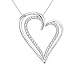 Sterling Silver Diamond Heart Pendant (1/5 cttw, H-I Color, I2-I3 Clarity), 18"