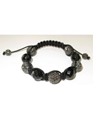 Sterling Silver 6.15ct Diamond Pave Beaded Cord Bracelet Jewelry By Socheec