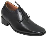CALDEN - K5655 - 3.2 Inches Taller - Height Increasing Elevator Shoes (Black Dress Shoes)