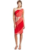 BCBGMAXAZRIA Women's Hailey V Neck Pleated Ties Dress