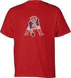 New England Patriots -Red- Classic NFL Throwback Logo T-Shirt