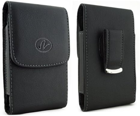 Leather Belt Clip Case Pouch Cover for Pantech Caper / Jest 2 / Breeze IV / Link