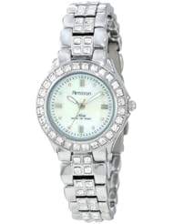 Armitron Womens 75/3689MPSV Swarovski Crystal Accented Silver-Tone Bracelet Watch