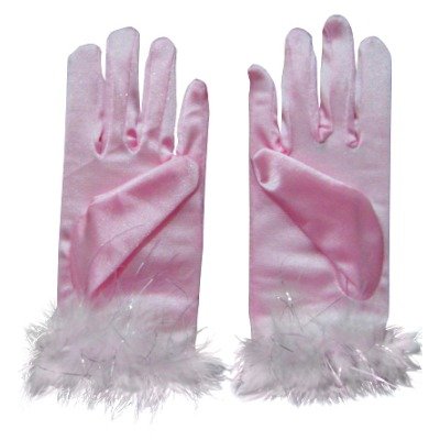 Pink Princess Gloves with Fuzzy Trim