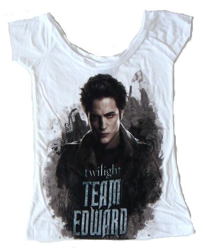 Large Twilight Saga New Moon Team Edward Junior White T-shirt