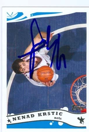 Nenad Kristic Autographed/Hand Signed Basketball Card (New Jersey Nets) 2005 Topps #48