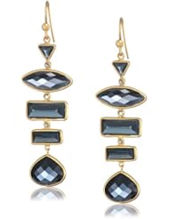 Lauren Harper Collection Midnight 18k Gold, London Blue Topaz and Diamond Earrings