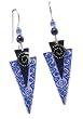Barbara MacCambridge Periwinkle & Purple Arrowhead Dangle Earrings on 925 Sterling Silver Earwire By Adajio