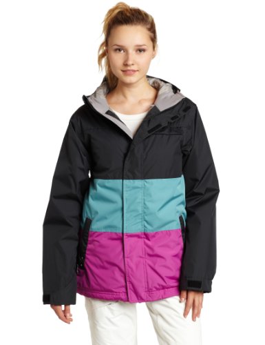 Betty Rides Women's Lucky Plaid Trinity Parka Snowboard/Ski Jacket (Multi Black, Medium)