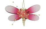 4 Plum Crystalique Mirror Dragonfly Christmas Ornament