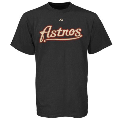 Houston Astros Official Wordmark Short Sleeve T-Shirt (Large, Black)