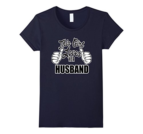 Women's This Girl Loves Her Husband T-Shirt XL Navy