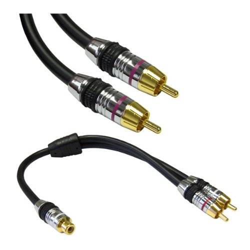 Cable Showcase Premium Grade Subwoofer Cable with Adaptor, 50 ft Cable Showcase Premium Grade Subwoofer Cable with Adaptor, 50 ft