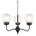 Royce Lighting RLCH5207A/3-61 Plug-In Chandelier with Frosted Ribbed Glass, Weathered Steel