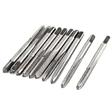 uxcell ねじ切中タップ 転造タップ　マシンテーパータップ　切断直径3.7mm 　3フルート　HSS　ストレートネジ　10個