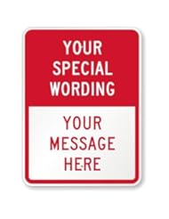 Office Product: Customizable Split Red Sign, High Intensity Grade Reflective Sign, 80 mil Aluminum, 24" x 18" - RoadTrafficSigns
