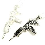ペアネックレス！シルバー925*SILVER925キュービックINマシンガンペアネックレスの画像