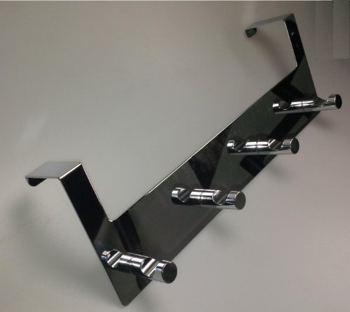 Chrome Plated 4 Hook Over Door Hanging Rail