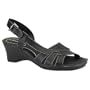Dockers Women's Orielly Wedge Sandal,Black Leather,8 M US