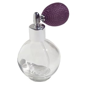 Empty Refillable Glass Perfume Bottle with Lavender Atomizer Sprayer Bulb - 2.54 Oz. Or 78 Ml