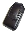 Premium Black Verical Leather Case Pouch with Belt Clip for RIM Blackberry Pearl Flip 8220 / Sony Ericsson TM506 / Motorola V950 Renegade / Pantech C520 Breeze / HTC Shadow / Samsung Highnote M630, M520 / LG ENV2 VX-9100, Venus VX-8800