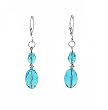 Earrings - E71 - Crystal Rice Drop ~ Aqua