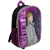 Disney Justin Bieber Backpack Travel School Purple Back Pack