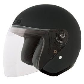 Fuel SH-5S0067 Flat Black X Large Vented Open Face Helmet with Shield