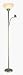 White Shade Torchiere with Reading Lamp