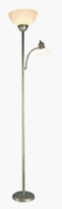 Buy White Shade Torchiere with Reading Lamp by Grandrich Corp. now!