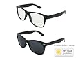Schwarze Retro Wayfarer Sonnenbrille Nerd Brille clear & black
