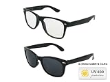 41 OeNc7N9L. SL160  Schwarze Retro Wayfarer Sonnenbrille Nerd Brille klar & schwarz