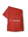 100% Cotton Embroidered Bath Towel with I Love Noodle