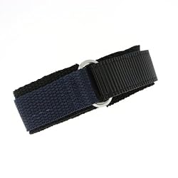 Watch Band Nylon One Piece Wrap Sport Strap Navy Adjustable Velcro 20 millimeter