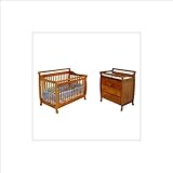 Dream On Me Liberty 4-in-1 Convertible Wood Crib Set in Pecan
