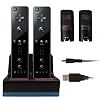 Wii Remote / Controller BLACK Dual Charging Dock with 2 FREE Rechargeable Batteries - for use with or without Wii Motion Plus