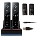 Wii Remote / Controller BLACK Dual Charging Dock with 2 FREE Rechargeable Batteries