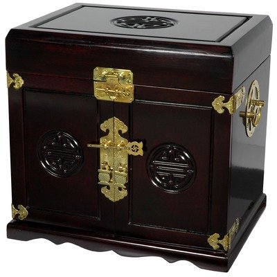 Jewelry Cabinet in Dark Rosewood Lacquer