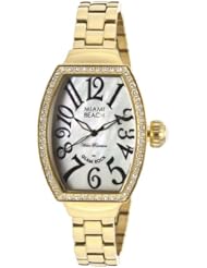 Womens Miami Beach Art Deco Gold Tone Dial Gold Tone IP Stainless Steel