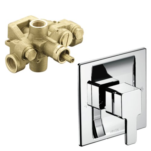 Moen T3711-3510 90 Moentrol Tub and Shower Trim Kit with Lever Handle and Valve, Chrome