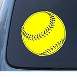 SOFTBALL - Car, Truck, Notebook, Vinyl Decal Sticker #1303 | Vinyl Color: Yellow