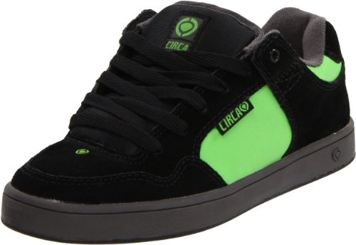 C1RCA 205 Evo Kids Skate Shoe (Toddler/Little Kid/Big Kid),Black/Green Flash,6.5 M US Big Kid