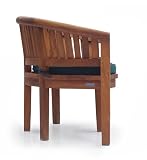 Jati Teak Curved Garden Bench with Ecru Cushion