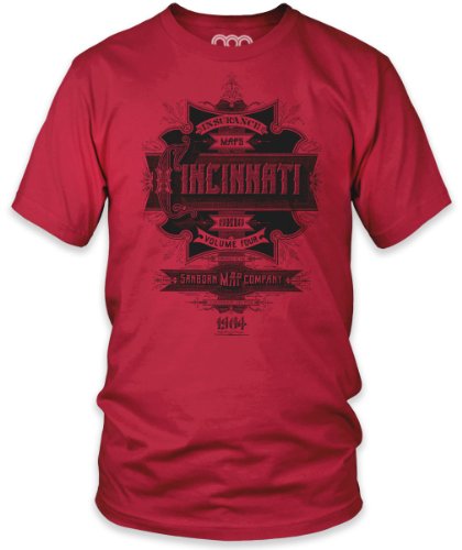 Cincinnati Vintage Advert Fine Jersey T-Shirt, Red, L
