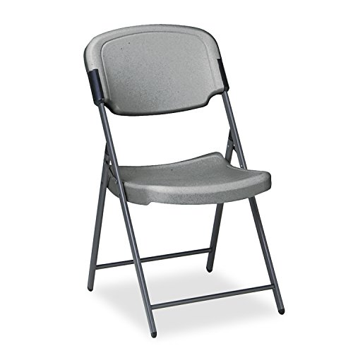 Iceberg Rough 'N Ready Premium Folding Chair, High-Density Plastic with Steel Frame, 225 lbs. Load Capacity, Charcoal