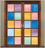 Dusty Rose Deco Tint 24'' x 43'' Privacy Stained Glass Window Film